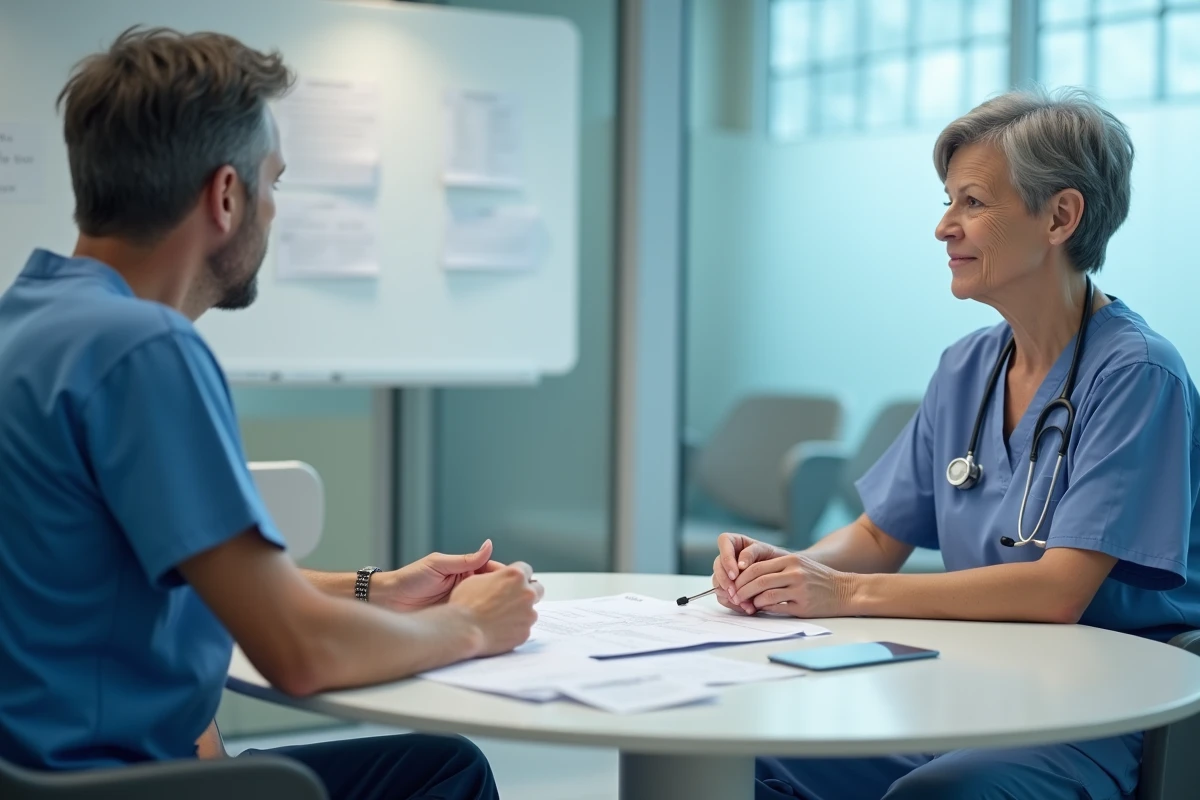 Réunion de concertation pluridisciplinaire entre oncologues discutant du marqueur CA 19-9 pour le diagnostic du cancer