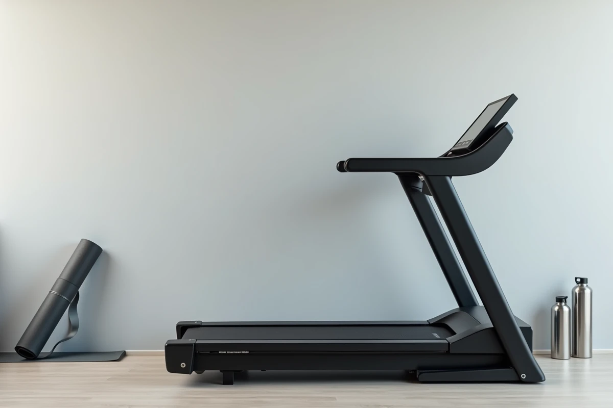 Tapis de course Sportstech F37 dans un espace fitness minimaliste à la maison